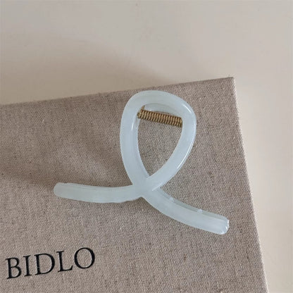 磨砂簡約鯊魚夾－小號方形——藍色款細節｜https://igowo.tw/