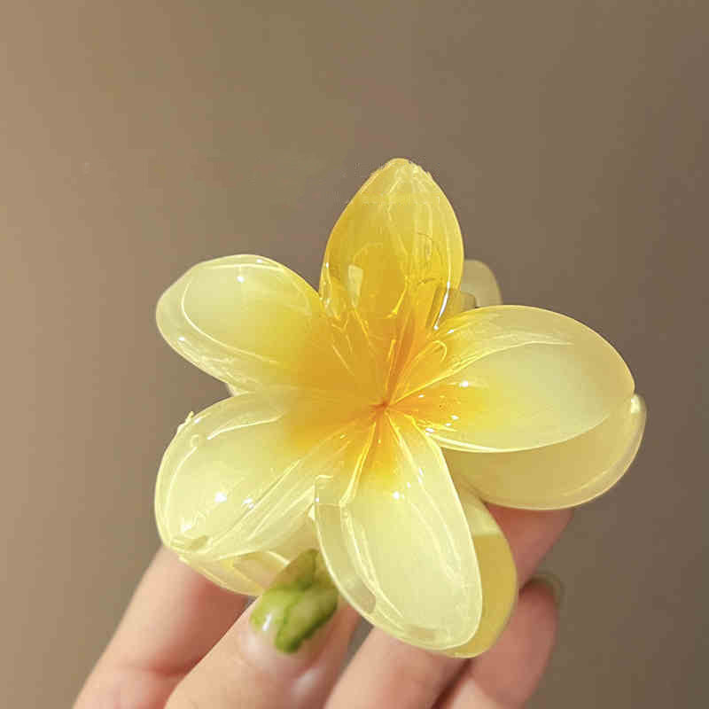 超仙歐根紗花朵珍珠發夾抓夾甜美時尚后腦勺鯊魚夾小眾文藝風發飾