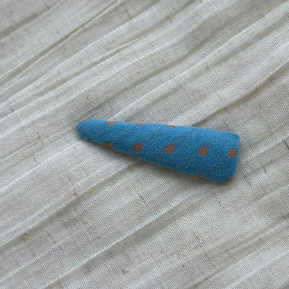 棕色波點橢圓髮夾