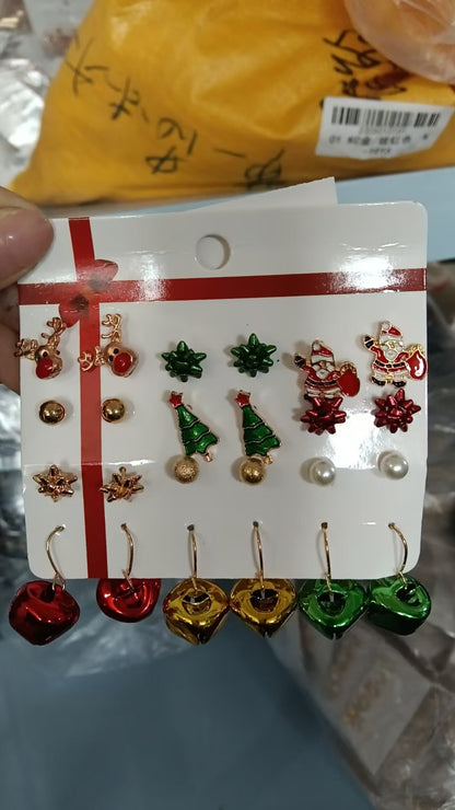 琺瑯鈴鐺耳釘十二件組