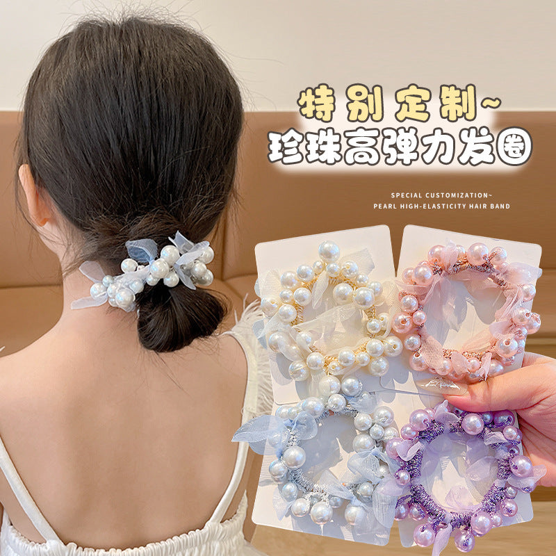 珍珠大腸圈簡約髮圈－商品主圖｜https://igowo.tw/