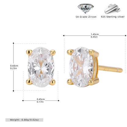 S925 新款耳釘時尚簡約小清新幾何橢圓形耳飾輕奢小眾飾品
