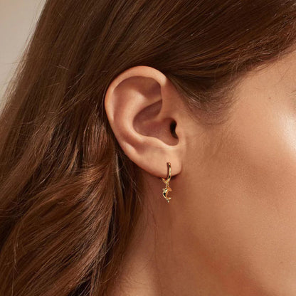 S925 外貿直銷時尚創意海豚款耳墜個性簡約百搭耳環耳扣潮
