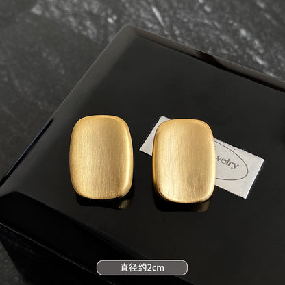 金屬方形拉絲簡約耳釘