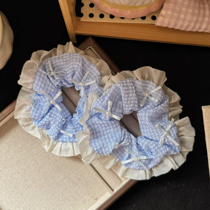 藍色領結大腸圈髮圈－商品主圖｜https://igowo.tw/