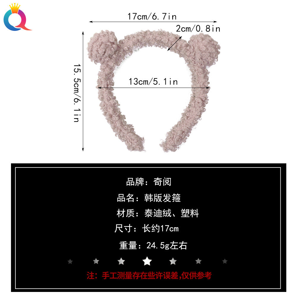 絨面小熊簡約髮箍－細節特寫1｜https://igowo.tw/