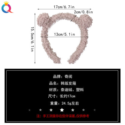 絨面小熊簡約髮箍－細節特寫1｜https://igowo.tw/