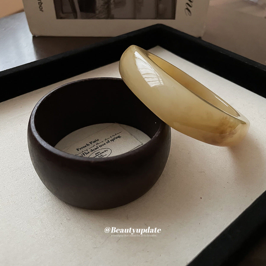 歐美跨境幾何圓形不規則樹脂手鐲時尚百搭氣質手環小眾設計感手飾