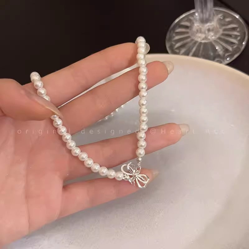 溫柔蝴蝶結珍珠項鏈