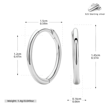 S925 耳環光身耳圈百搭小眾耳骨扣耳飾基礎百搭飾品