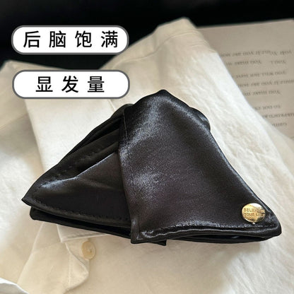 亞克力布藝緞面三角形抓夾韓系后腦勺盤發鯊魚夾小眾設計感發飾女