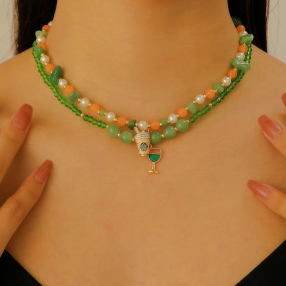 繽紛陶瓷貝殼墜飾項鍊－17白K-101款細節14｜https://igowo.tw/