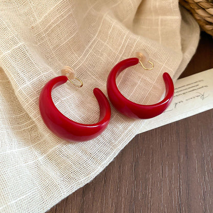 紅色琺瑯方形復古耳環－細節特寫9｜https://igowo.tw/