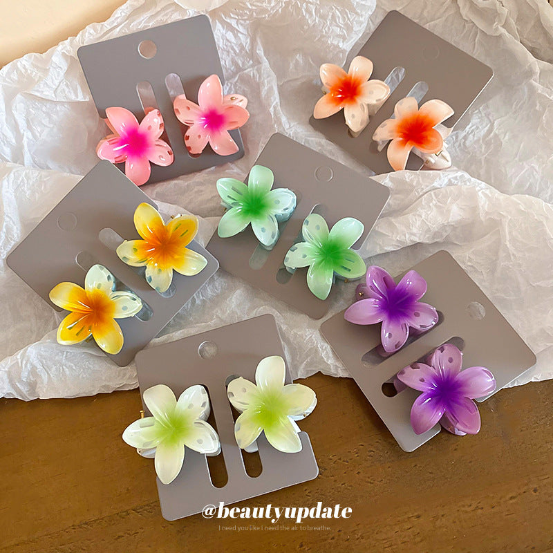 多巴胺太陽花甜美漸變花朵抓夾森系清新百搭鯊魚夾自然度假風發夾