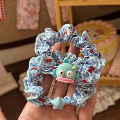 藍色魚尾星星髮圈－醜萌小魚星星髮圈款實拍｜https://igowo.tw/