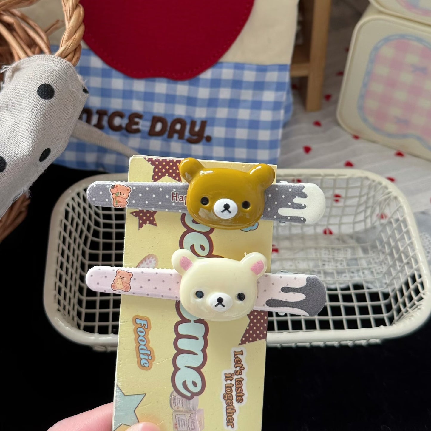 棕色小熊髮夾－商品主圖｜https://igowo.tw/