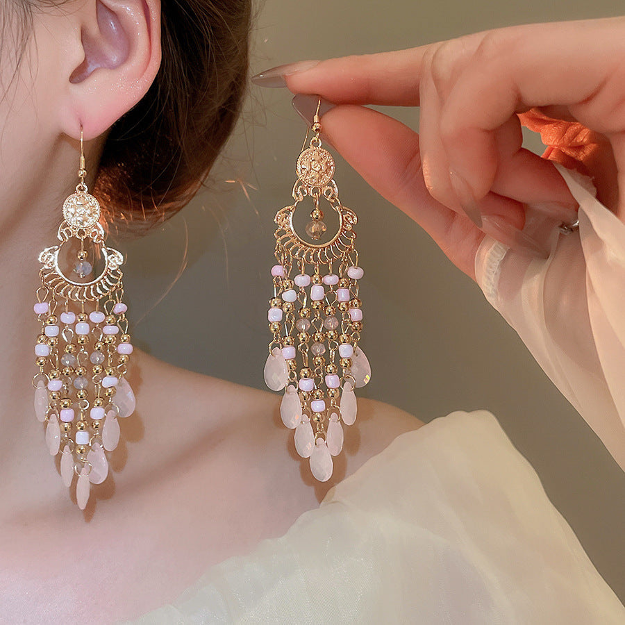 復古民族風鈴鐺流蘇耳環時尚精致設計感耳墜小眾輕奢百搭耳飾