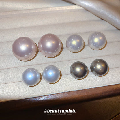 銀針圓形珍珠耳釘簡約時尚通勤百搭耳環輕奢高級感耳飾設計感小眾