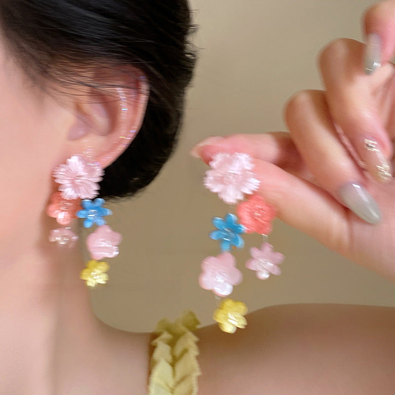繽紛花朵耳釘－細節特寫12｜https://igowo.tw/