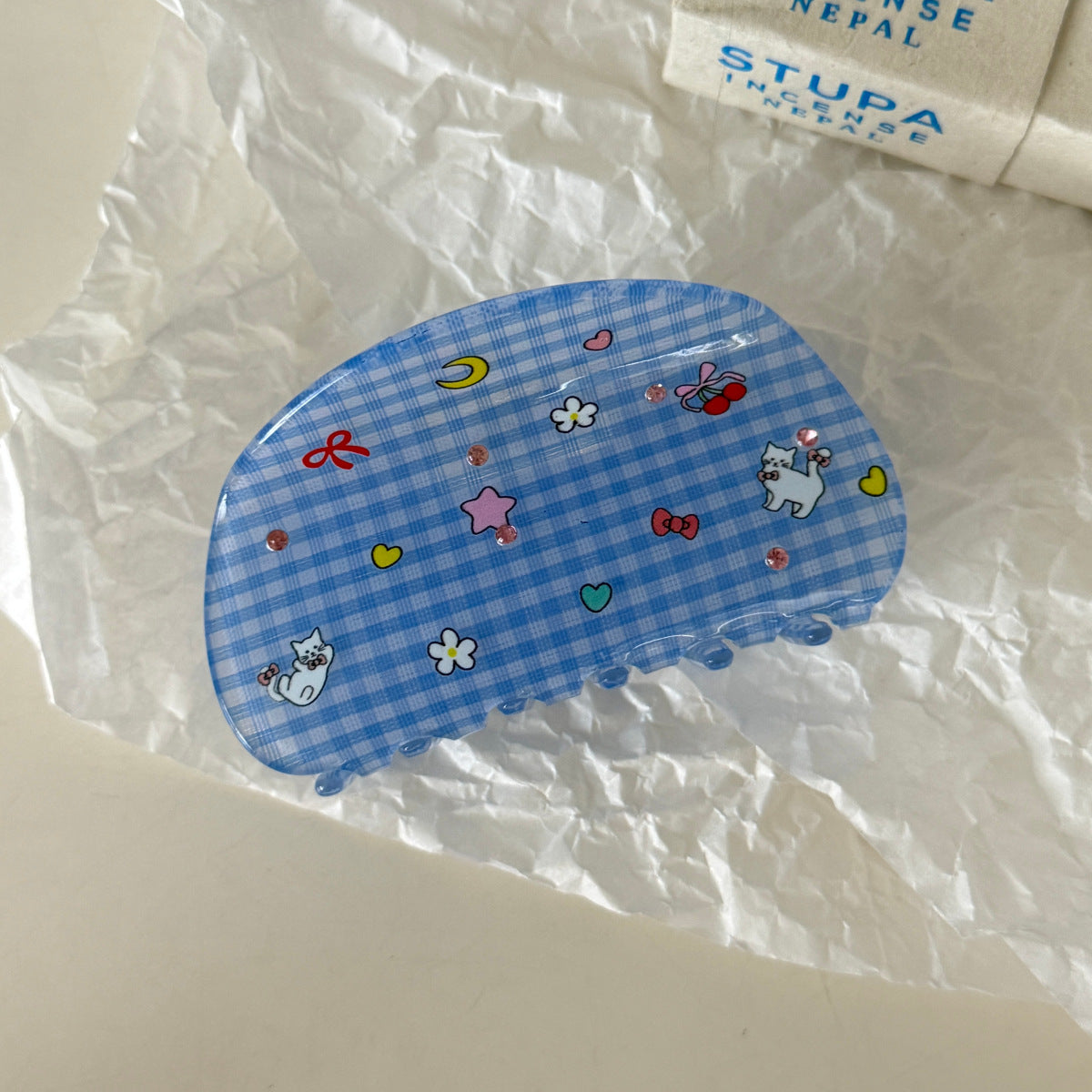 格紋簡約鯊魚夾