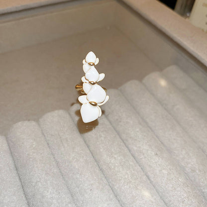 真金電鍍滴油蝴蝶蘭耳夾甜美高級感無耳洞耳骨夾新款輕奢耳環耳飾