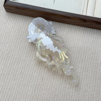 彩色醋酸板材鯊魚夾－銀灰色款細節｜https://igowo.tw/