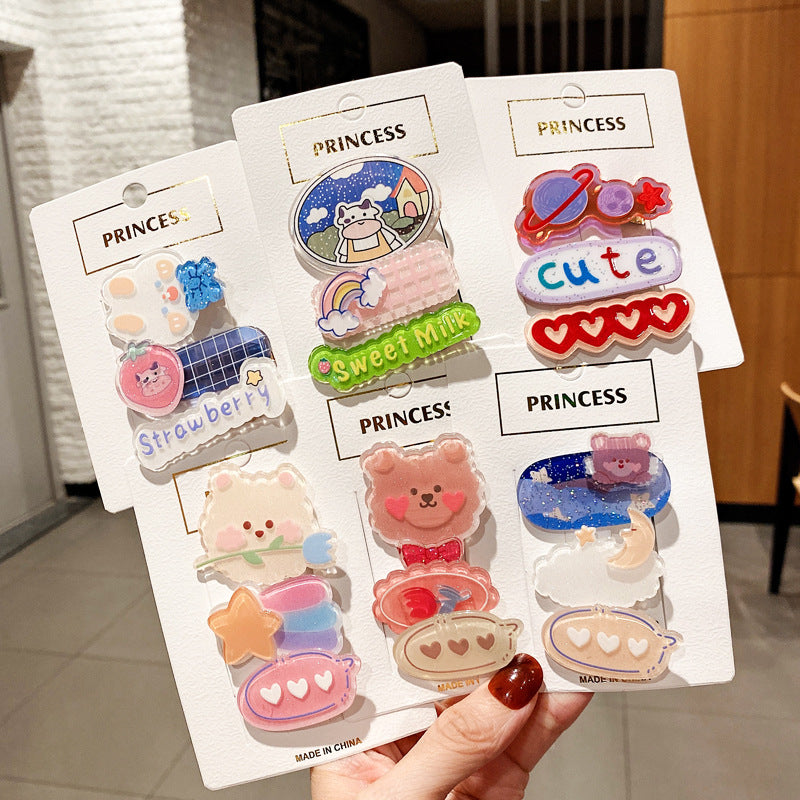 卡通髮夾套組－商品主圖｜https://igowo.tw/