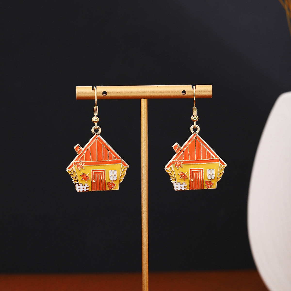 彩色琺瑯蘑菇卡通耳環－/雞肉款細節｜https://igowo.tw/