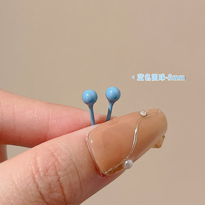 彩色陶瓷耳釘
