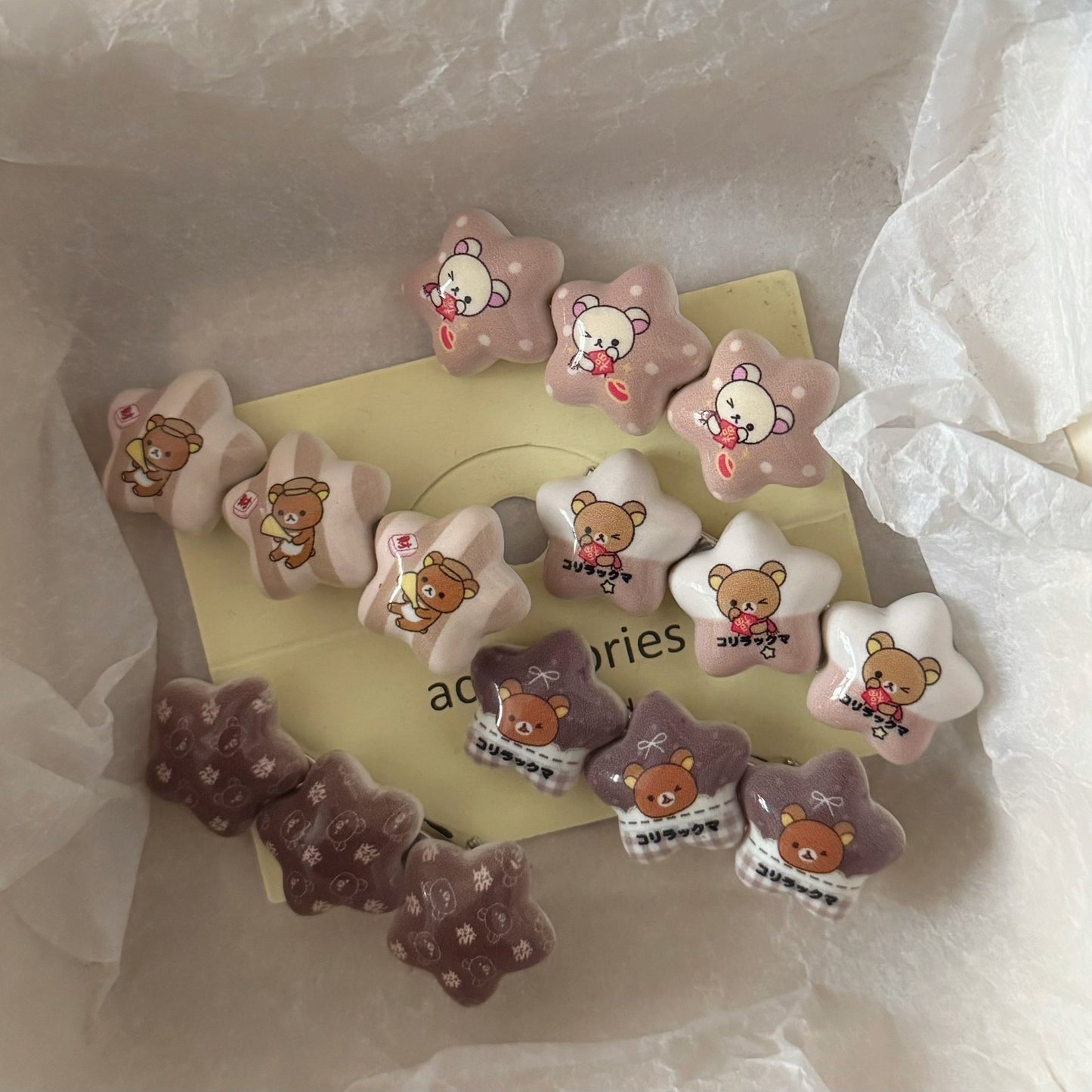 棕色小熊星星髮夾－商品主圖｜https://igowo.tw/