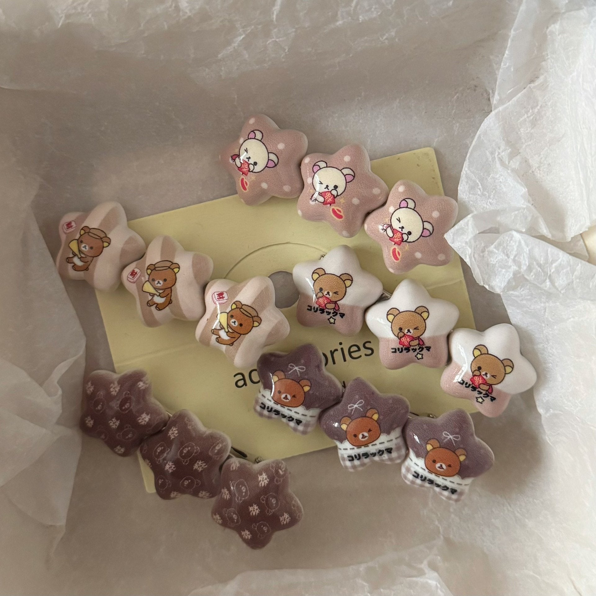 棕色小熊星星髮夾－商品主圖｜https://igowo.tw/