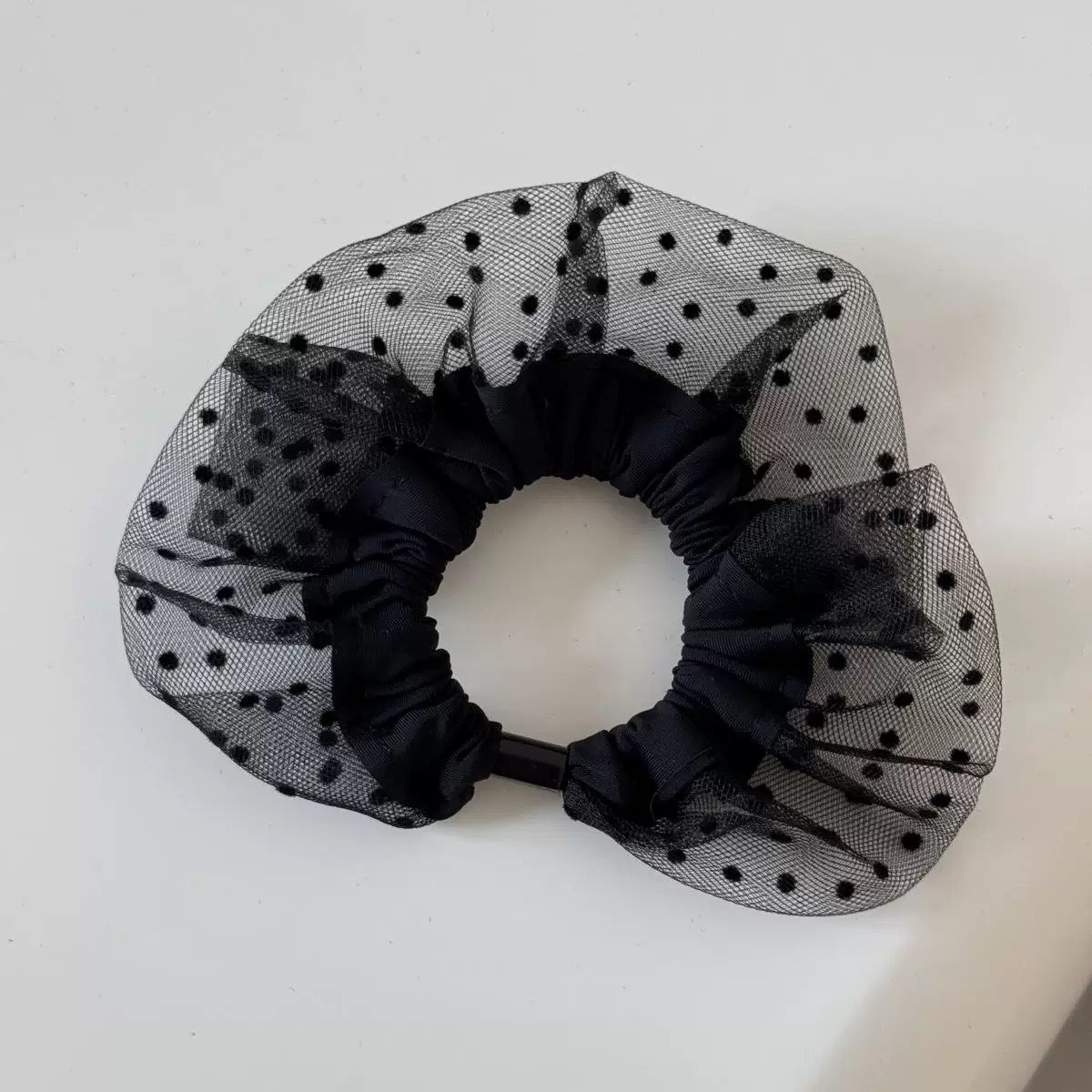 蕾絲網紗髮圈－細節特寫5｜https://igowo.tw/