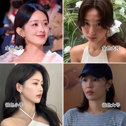 真金電鍍網紅高級感素圈耳環