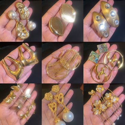 珍珠不規則誇張耳環－商品主圖｜https://igowo.tw/