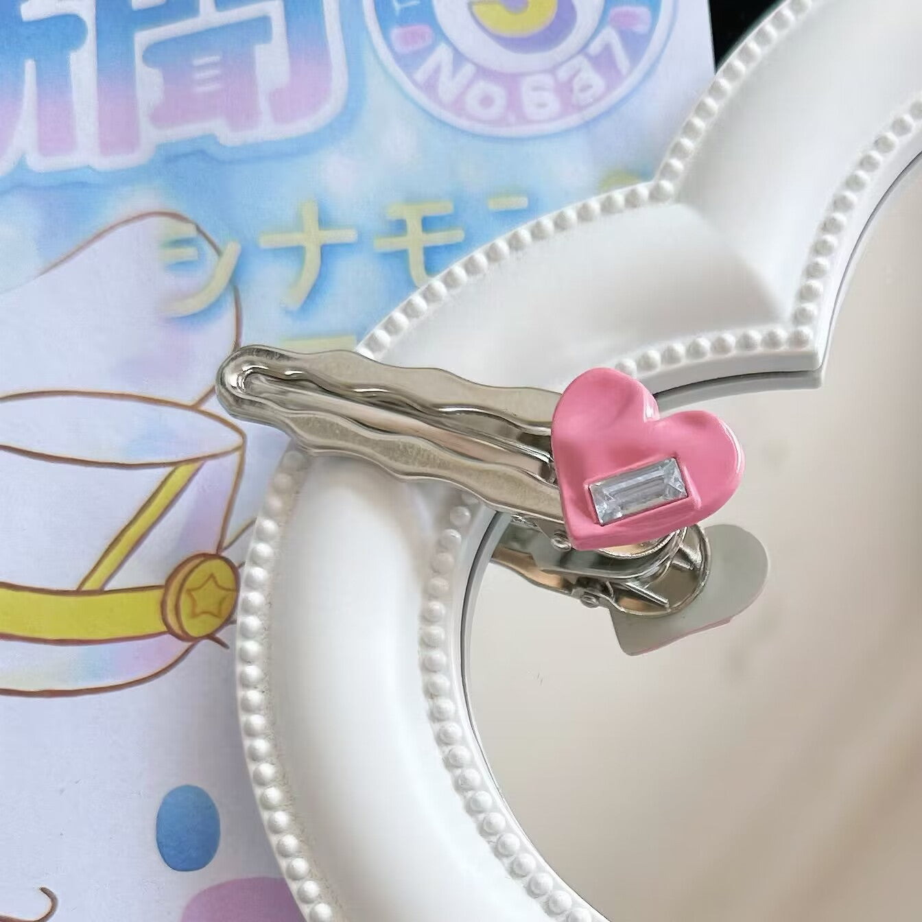 粉色愛心簡約髮夾