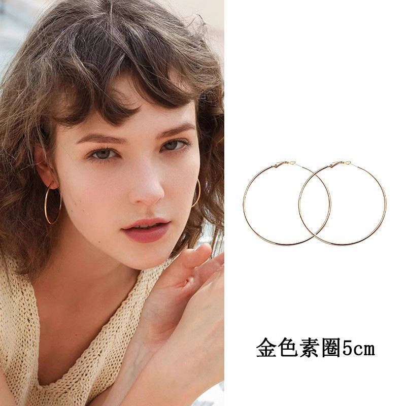 S925素圈誇張耳環－銀款細節｜https://igowo.tw/