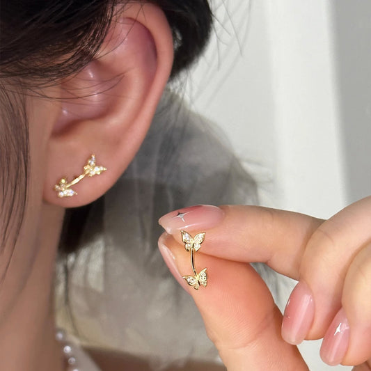 S925蝴蝶耳釘－商品主圖｜https://igowo.tw/