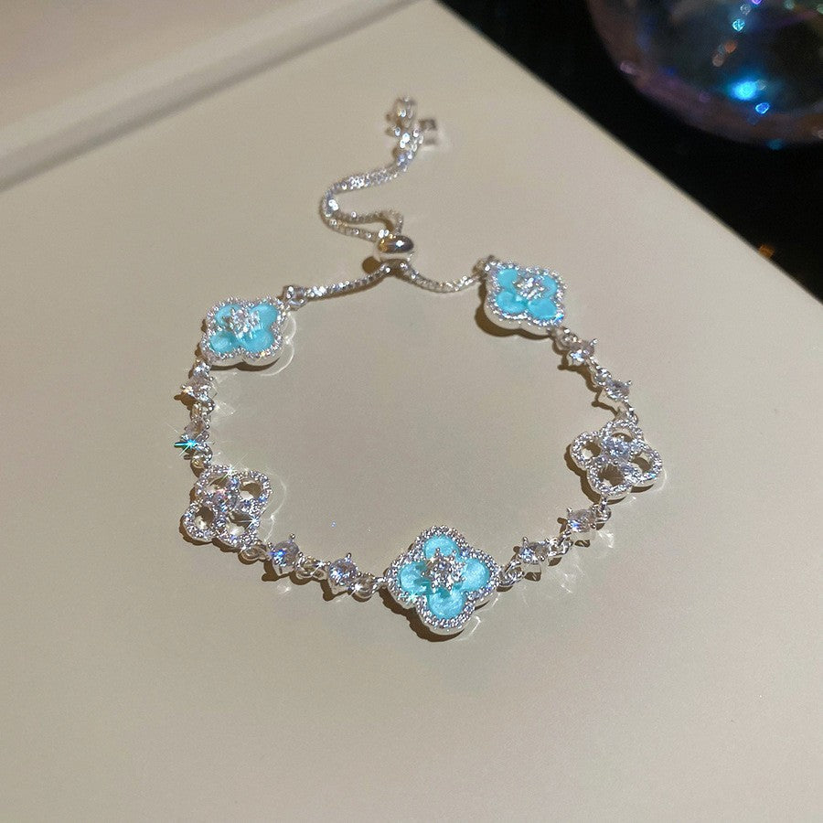 海鹽碎光~超閃鋯石花朵手鏈韓系ins風甜美手串輕奢高級感百搭手飾