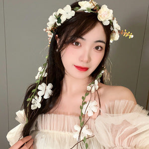 布面花朵流蘇髮夾