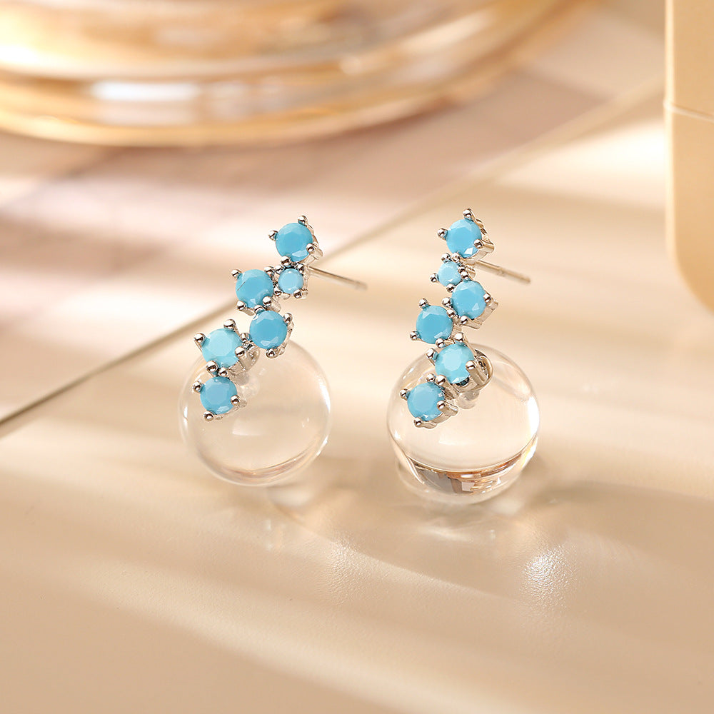 透明鋯石鑲鑽耳釘－第二視角實拍｜https://igowo.tw/