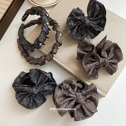 韓系鑲鉆布藝纏繞帶齒發箍高顱頂大號后腦勺鯊魚夾高級感發夾頭飾