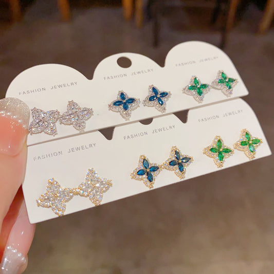 鋯石微鑲耳釘套組－商品主圖｜https://igowo.tw/
