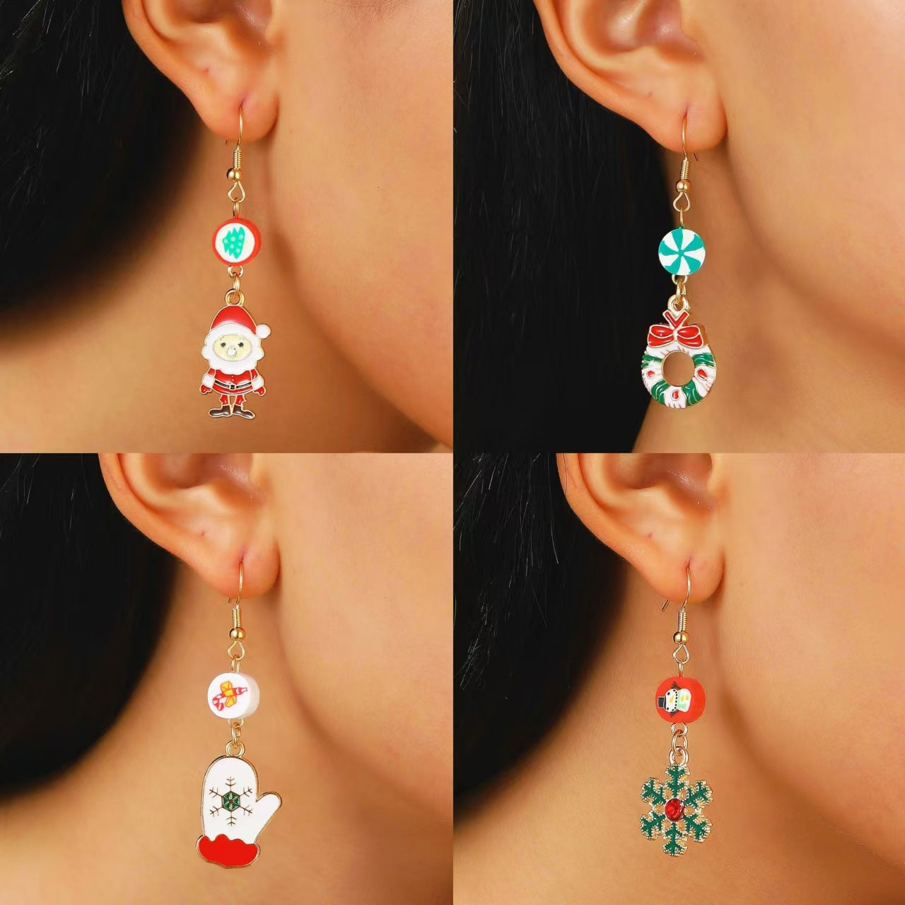雪花蝴蝶結耳環－商品主圖｜https://igowo.tw/