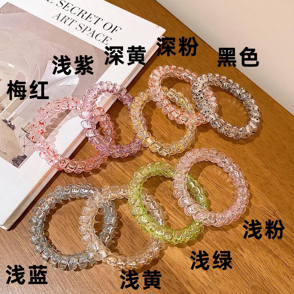 透明簡約髮圈－淺紫款細節4｜https://igowo.tw/