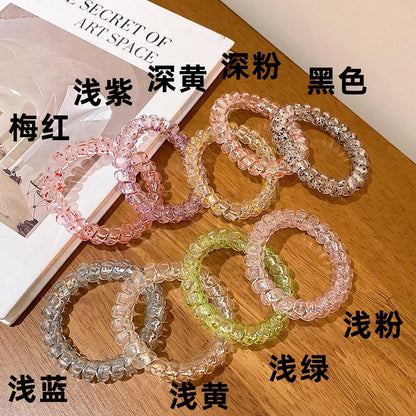 透明簡約髮圈－淺紫款細節4｜https://igowo.tw/