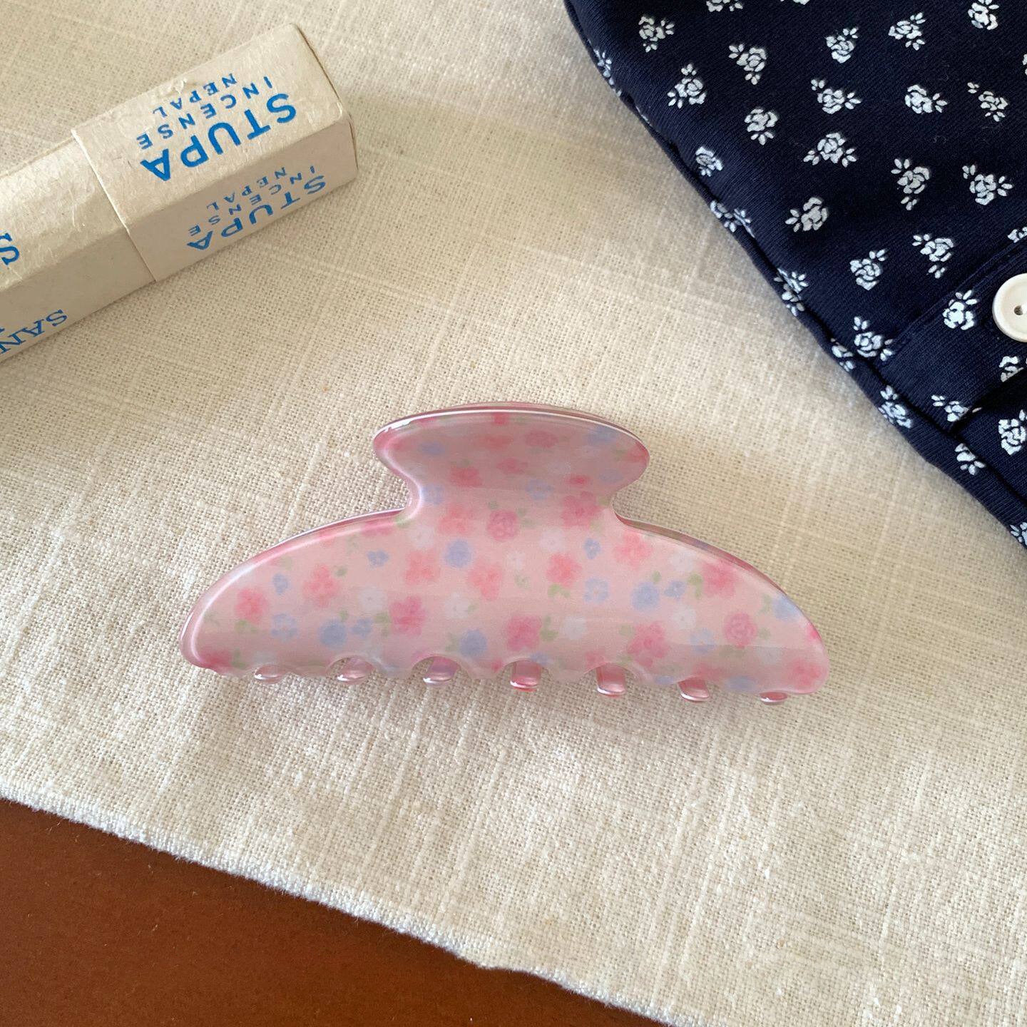 粉色碎花鯊魚夾