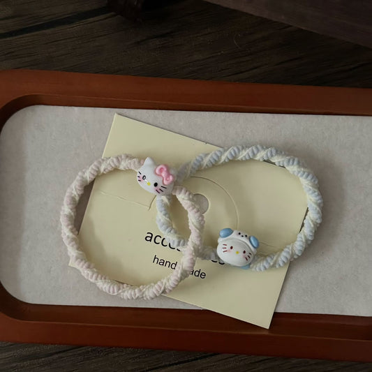 藍色貓咪簡約髮圈－商品主圖｜https://igowo.tw/
