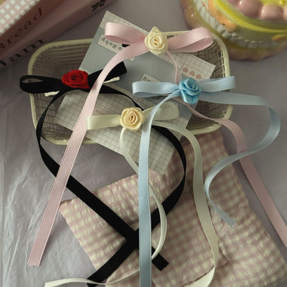 緞帶蝴蝶結花朵髮夾－商品主圖｜https://igowo.tw/
