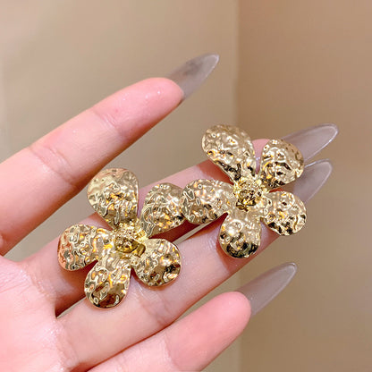 金色花朵氣質耳環