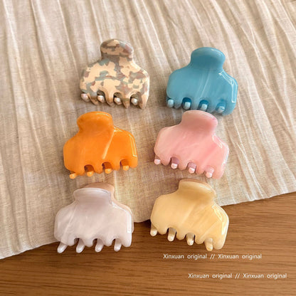 醋酸板材復古鯊魚夾－藍色款細節｜https://igowo.tw/